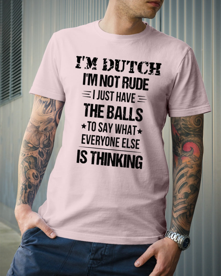 I'M NOT RUDE I'M DUTCH - Premium Fit Mens Tee - Light Pink - lifestyle-mens-crewneck-front-6