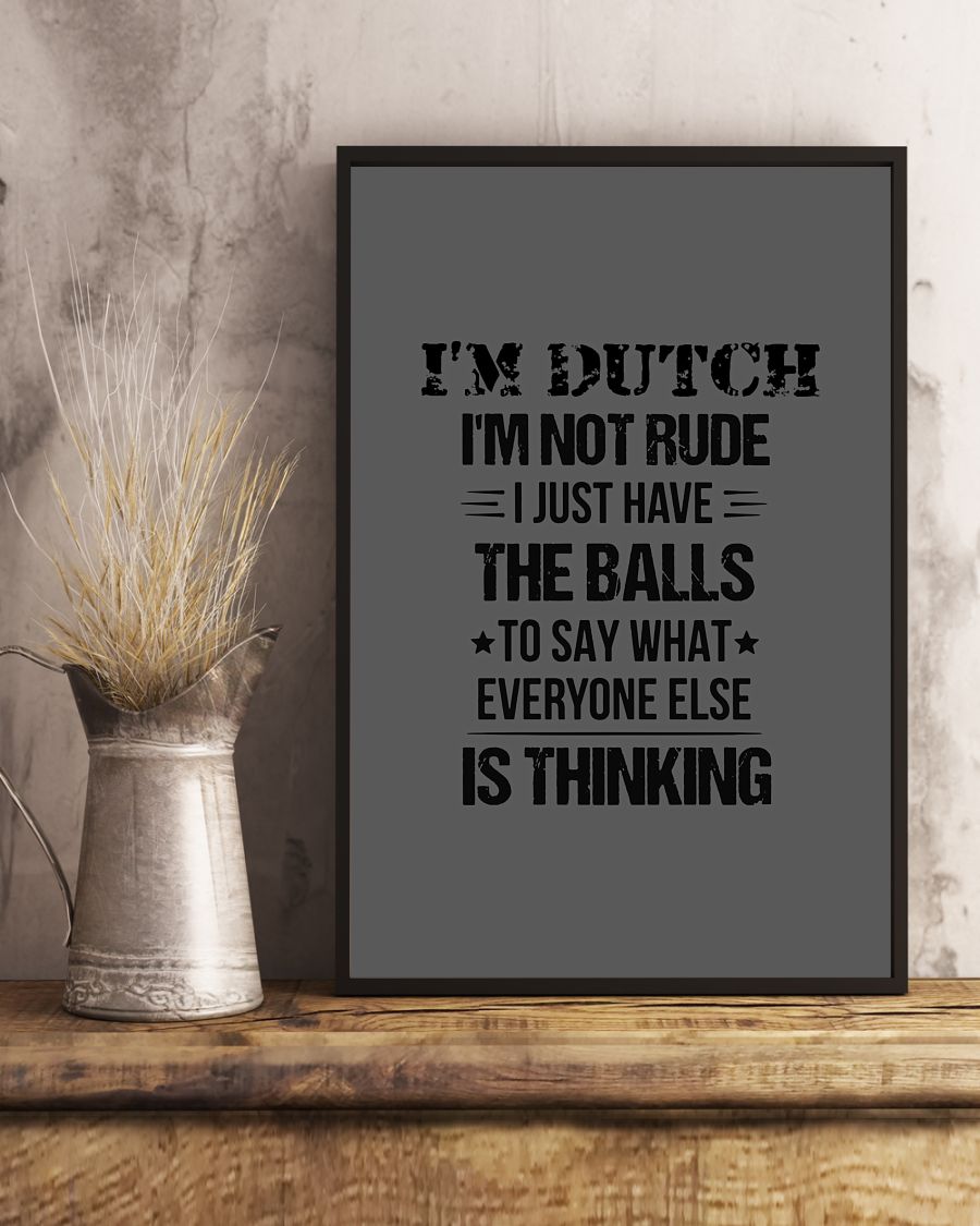 I'M NOT RUDE I'M DUTCH - 24x36 Poster - Charcoal Grey - lifestyle-poster-3
