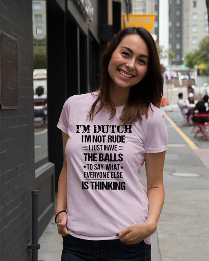 I'M NOT RUDE I'M DUTCH - Premium Fit Ladies Tee - Light Pink - lifestyle-women-crewneck-front-5