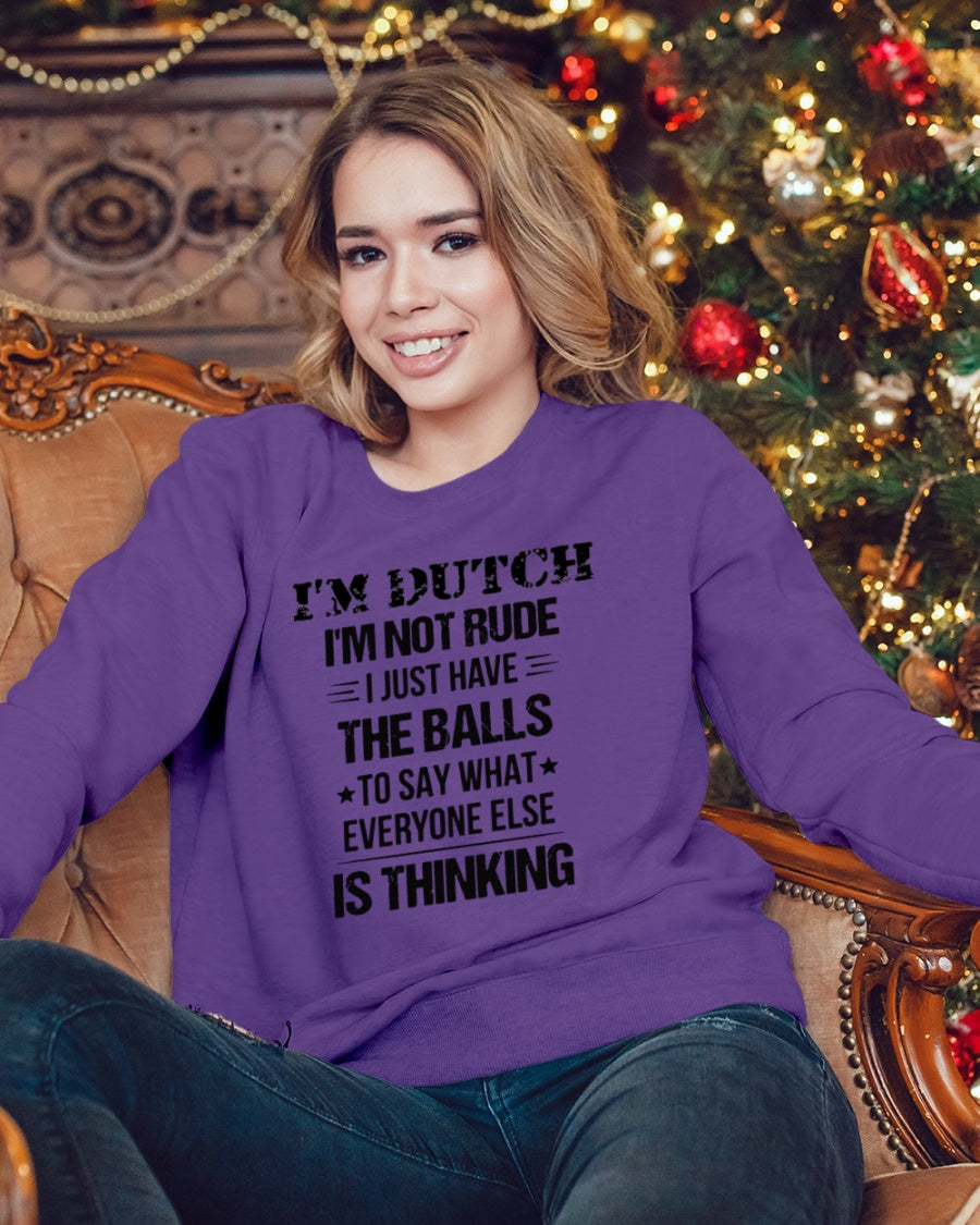 I'M NOT RUDE I'M DUTCH - Crewneck Sweatshirt - Purple - lifestyle-holiday-sweater-front-3