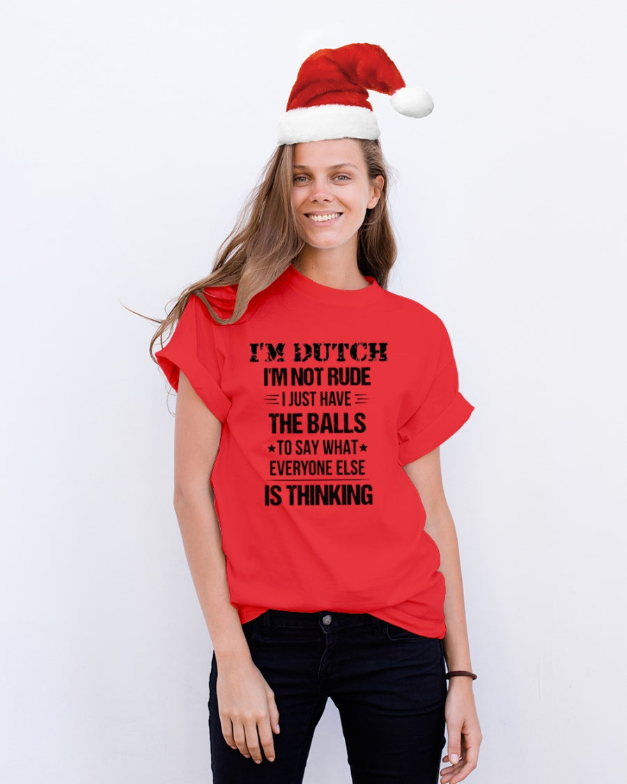 I'M NOT RUDE I'M DUTCH - Classic T-Shirt - True Red - lifestyle-holiday-crewneck-front-1
