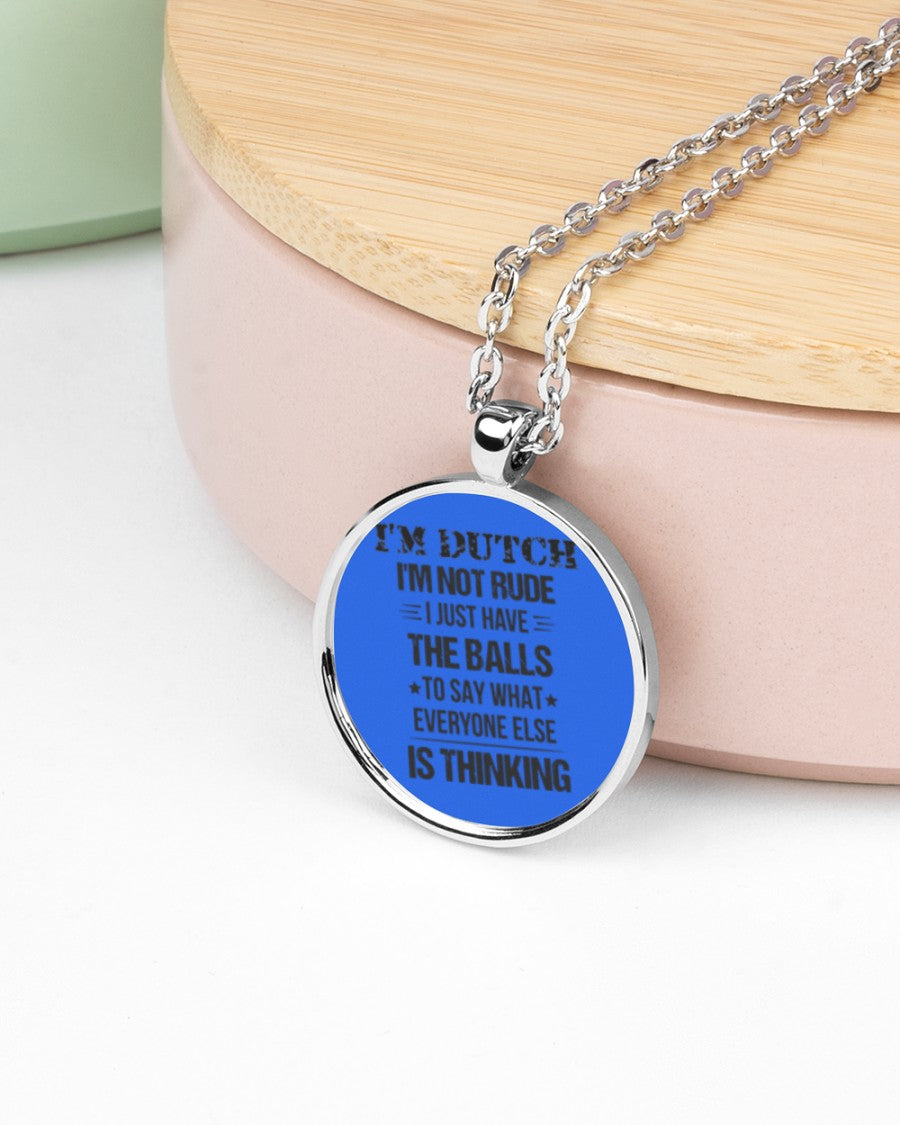 I'M NOT RUDE I'M DUTCH - Metallic Circle Necklace - Royal - aos-necklace-circle-metallic-lifestyle-08