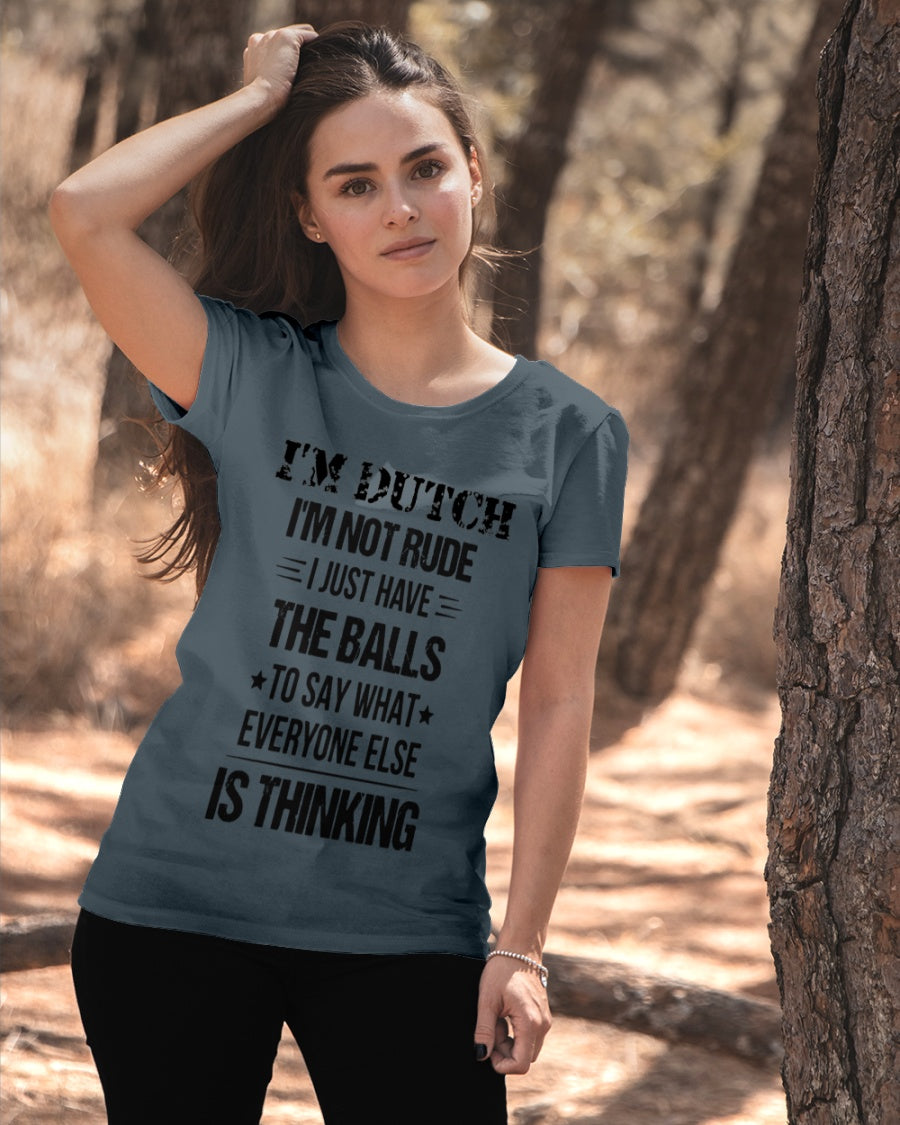 I'M NOT RUDE I'M DUTCH - Ladies T-Shirt - Charcoal Grey - apparel-ladies-t-shirt-lifestyle-06