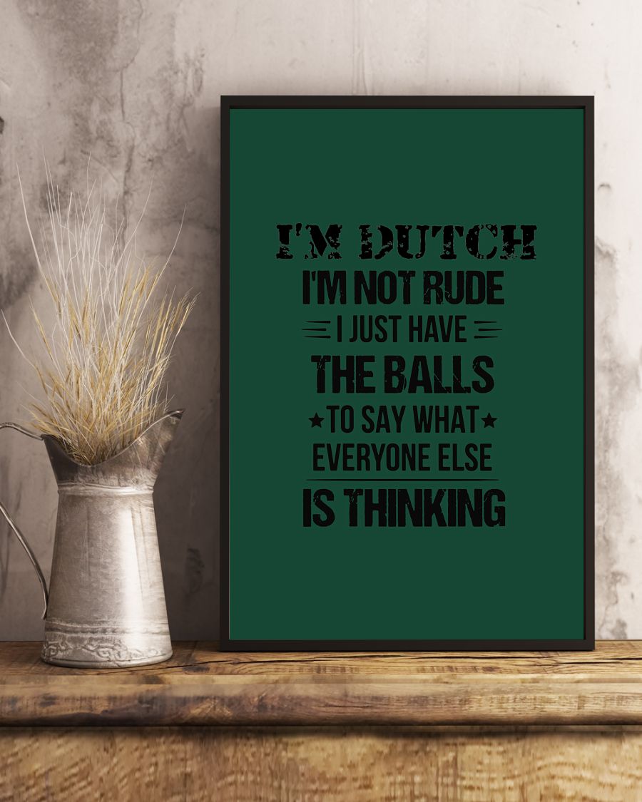 I'M NOT RUDE I'M DUTCH - 24x36 Poster - Forest Green - lifestyle-poster-3