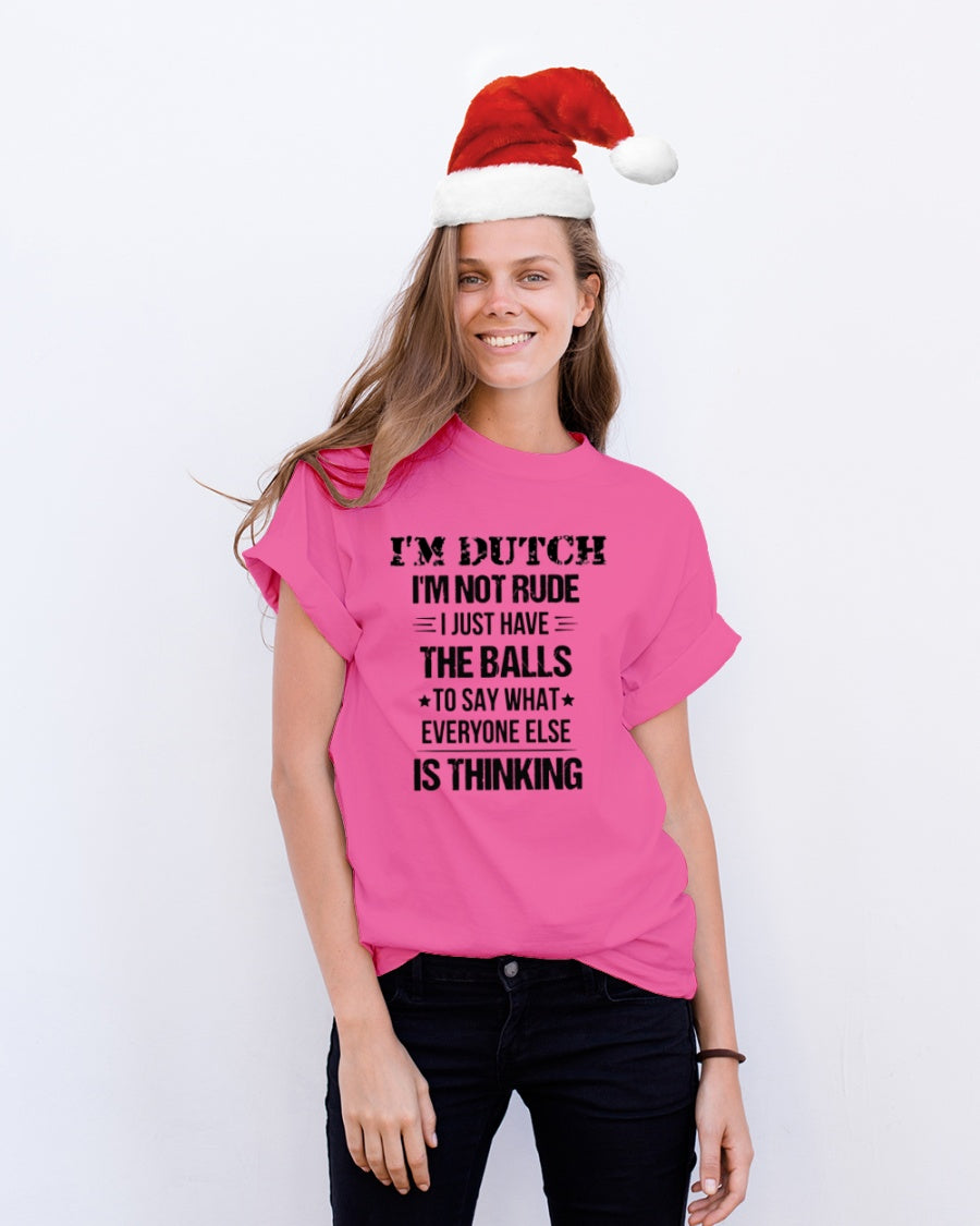 I'M NOT RUDE I'M DUTCH - Classic T-Shirt - Cyber Pink - lifestyle-holiday-crewneck-front-1