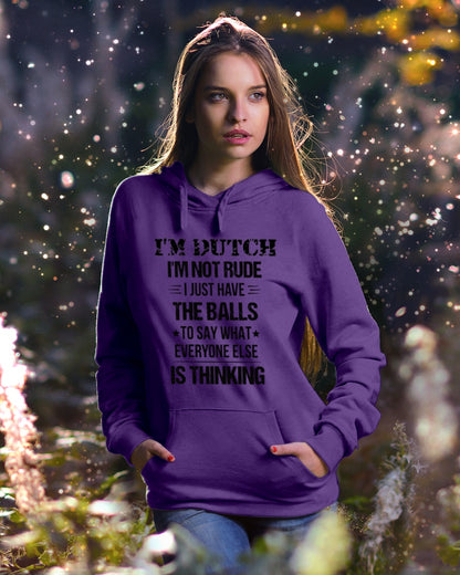 I'M NOT RUDE I'M DUTCH - Hooded Sweatshirt - Purple - lifestyle-holiday-hoodie-front-5