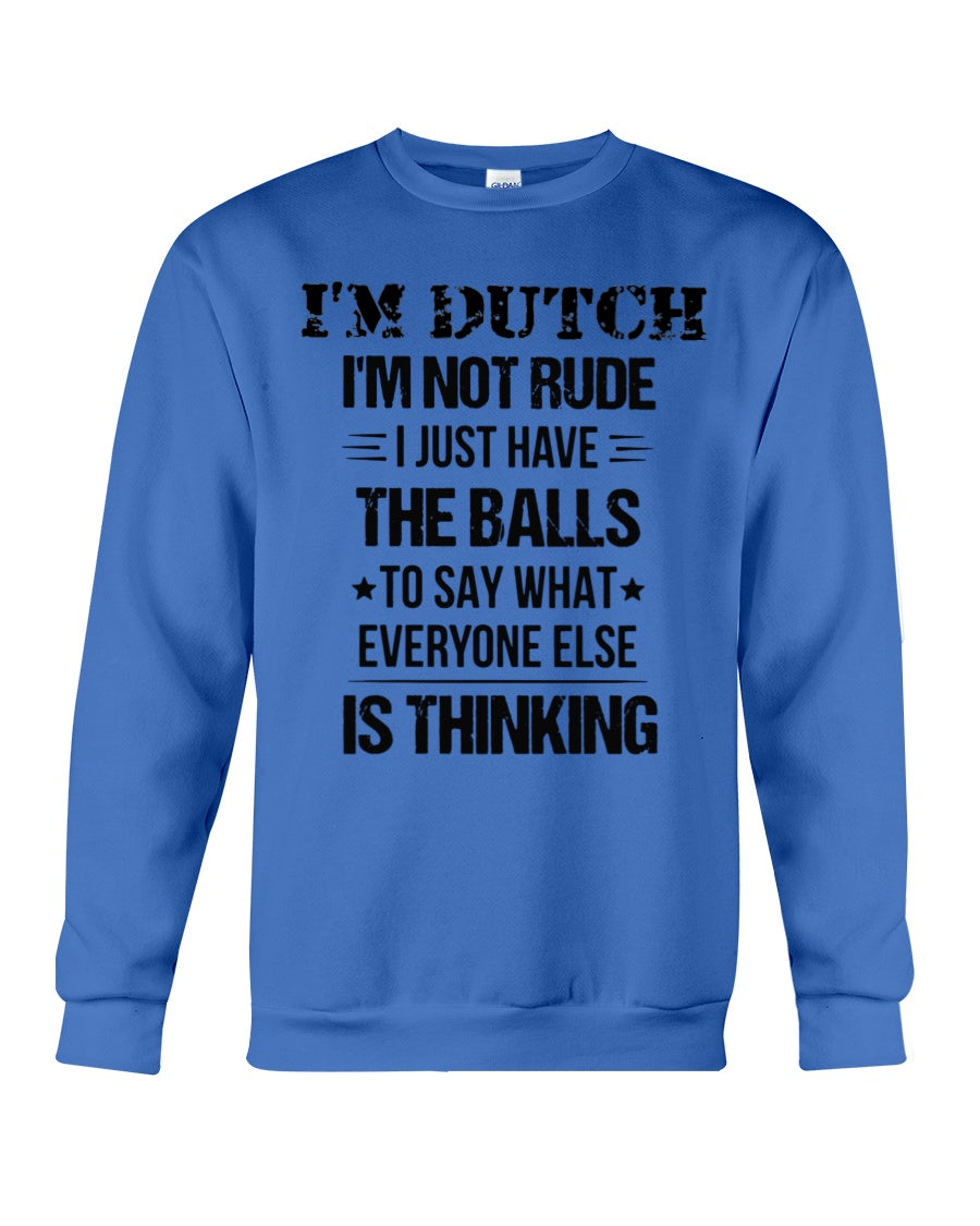 I'M NOT RUDE I'M DUTCH - Crewneck Sweatshirt - Royal Blue - Front