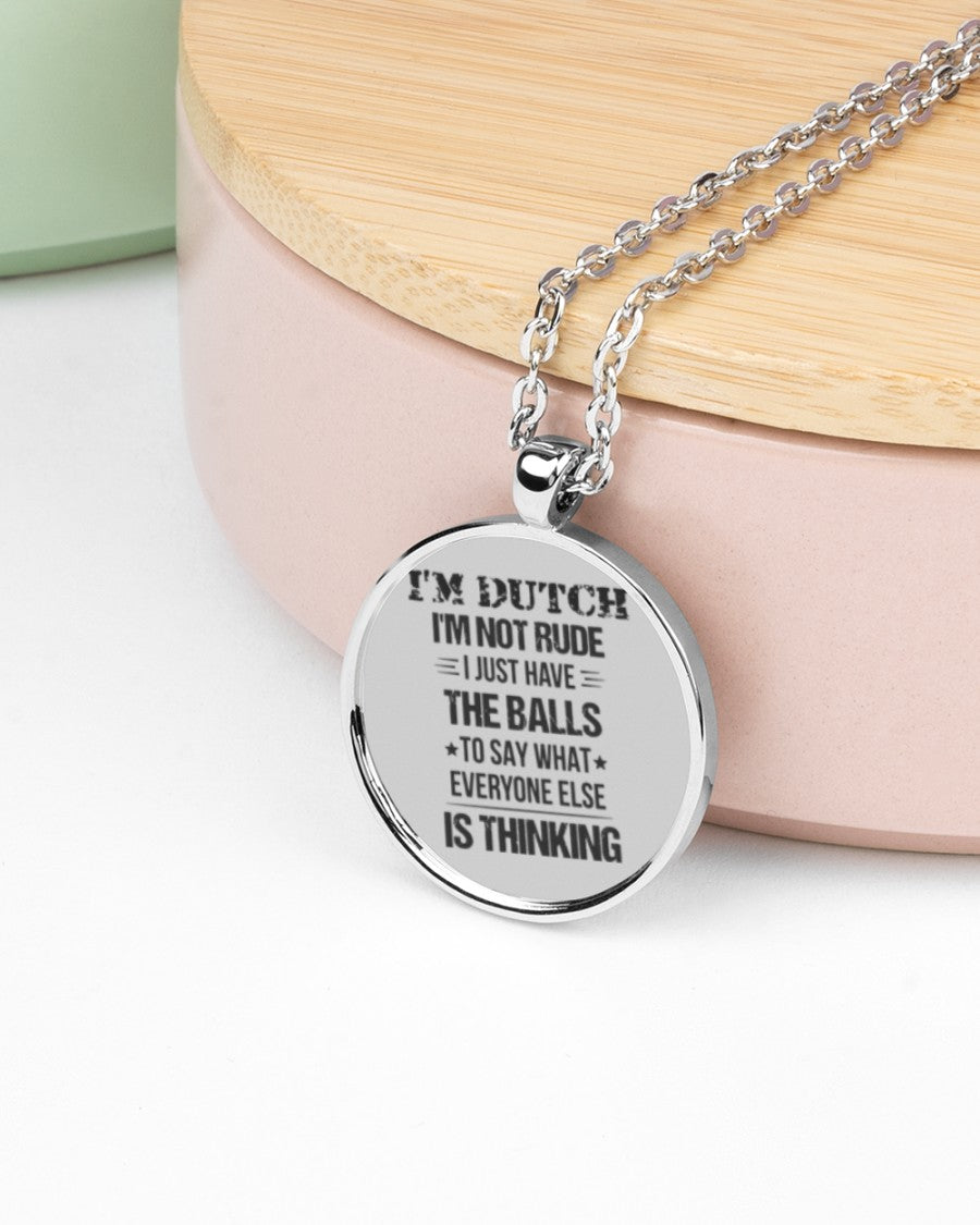 I'M NOT RUDE I'M DUTCH - Metallic Circle Necklace - Ash - aos-necklace-circle-metallic-lifestyle-08