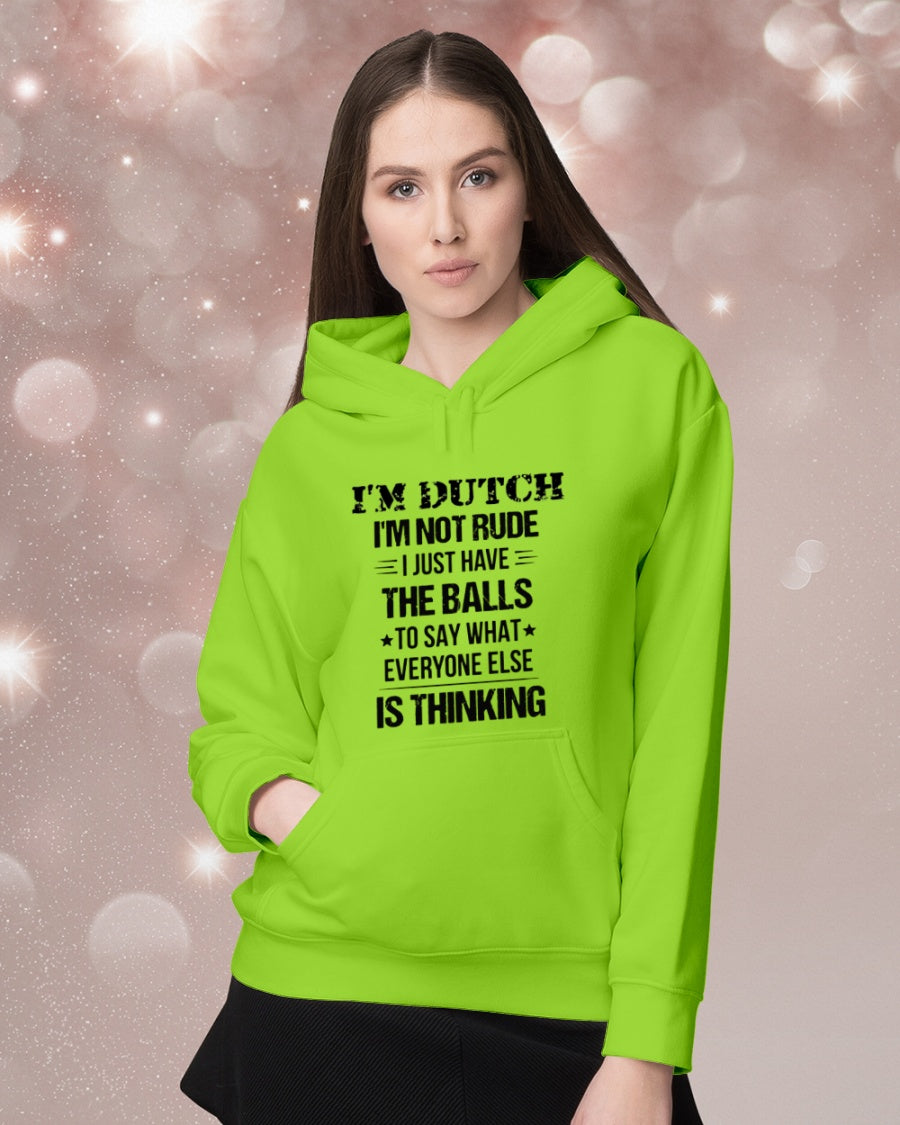 I'M NOT RUDE I'M DUTCH - Hooded Sweatshirt - Kiwi - lifestyle-holiday-hoodie-front-1