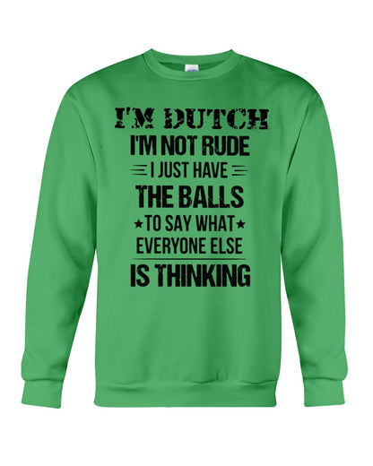 I'M NOT RUDE I'M DUTCH - Crewneck Sweatshirt - Irish Green - Front