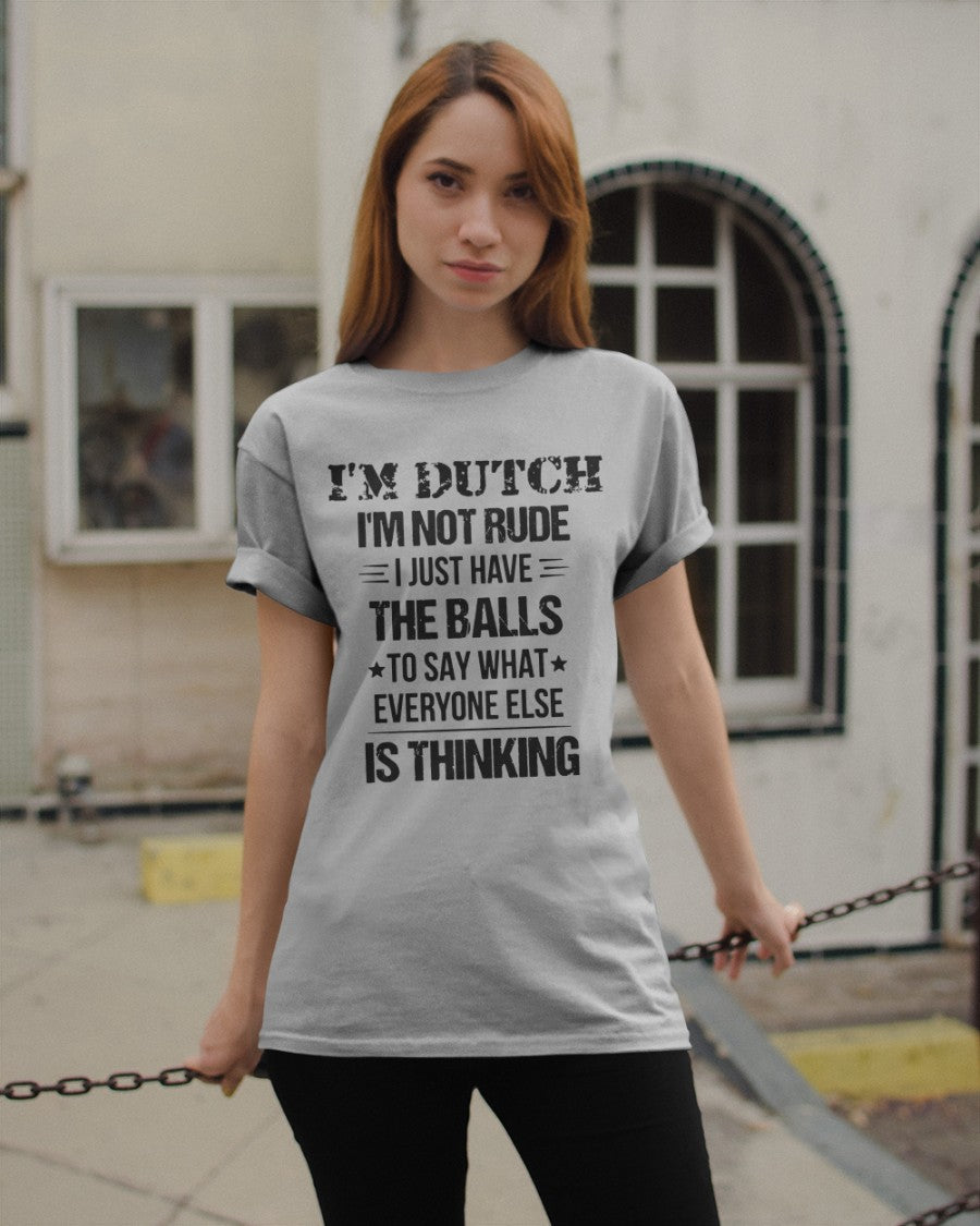 I'M NOT RUDE I'M DUTCH - Classic T-Shirt - Ash - apparel-classic-tshirt-lifestyle-19
