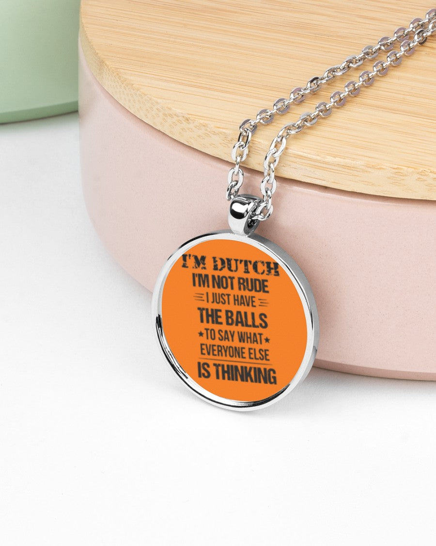 I'M NOT RUDE I'M DUTCH - Metallic Circle Necklace - Burnt Orange - aos-necklace-circle-metallic-lifestyle-08