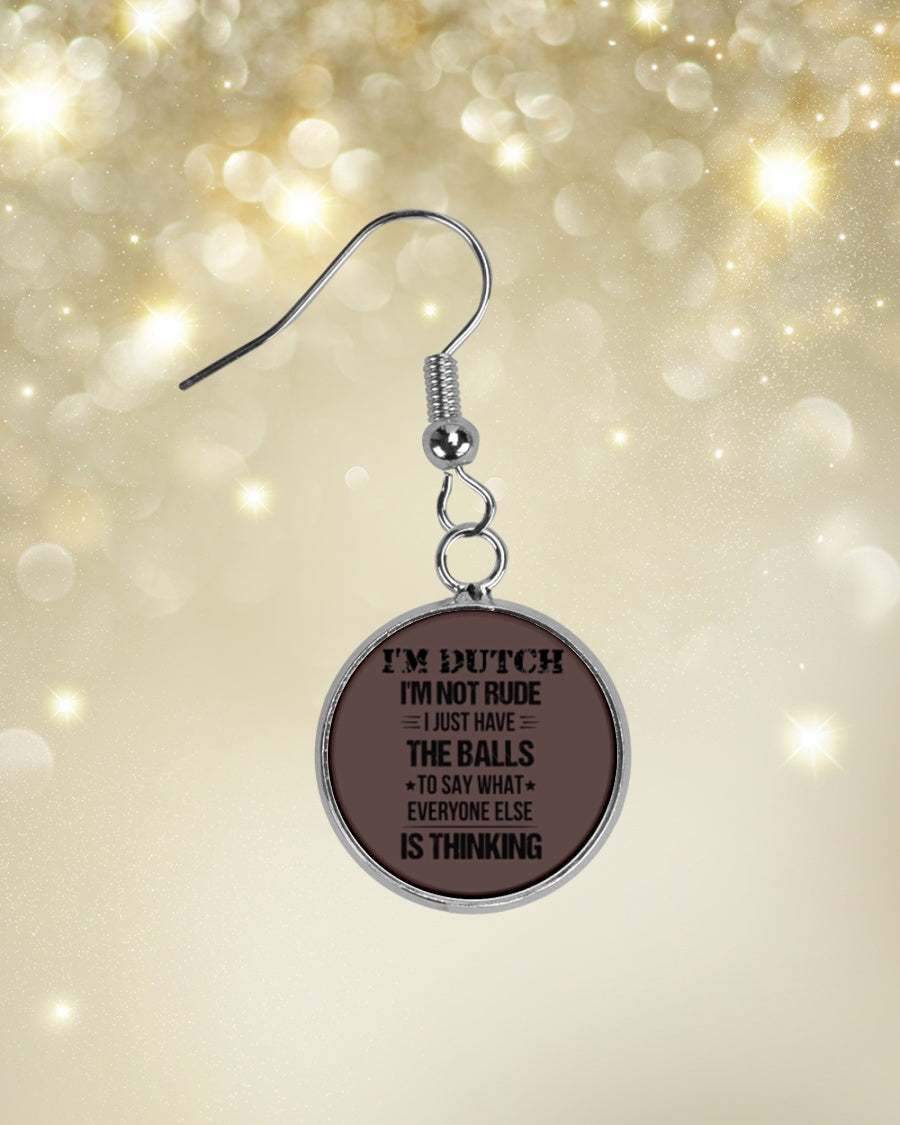 I'M NOT RUDE I'M DUTCH - Circle Earrings - Chocolate - aos-earring-circle-front-lifestyle-3