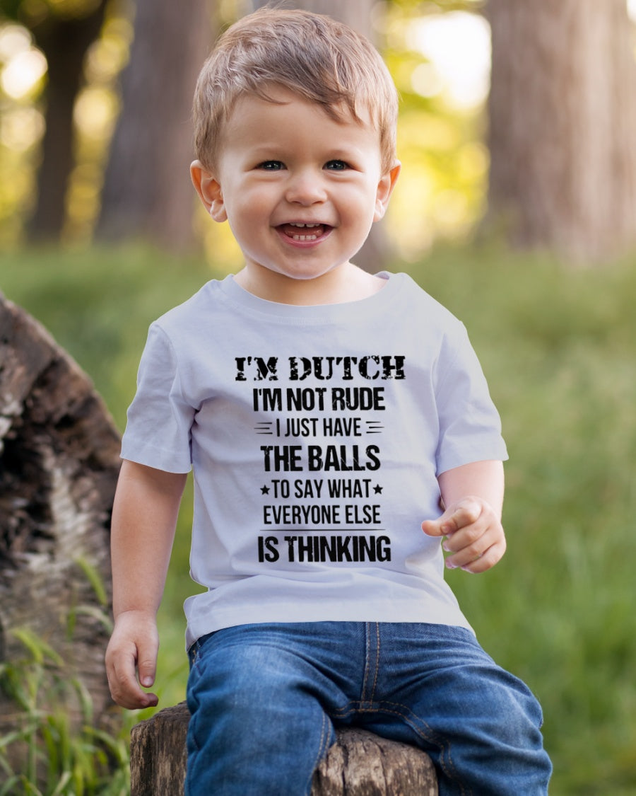I'M NOT RUDE I'M DUTCH - Youth T-Shirt - Ash - lifestyle-youth-tshirt-front-4