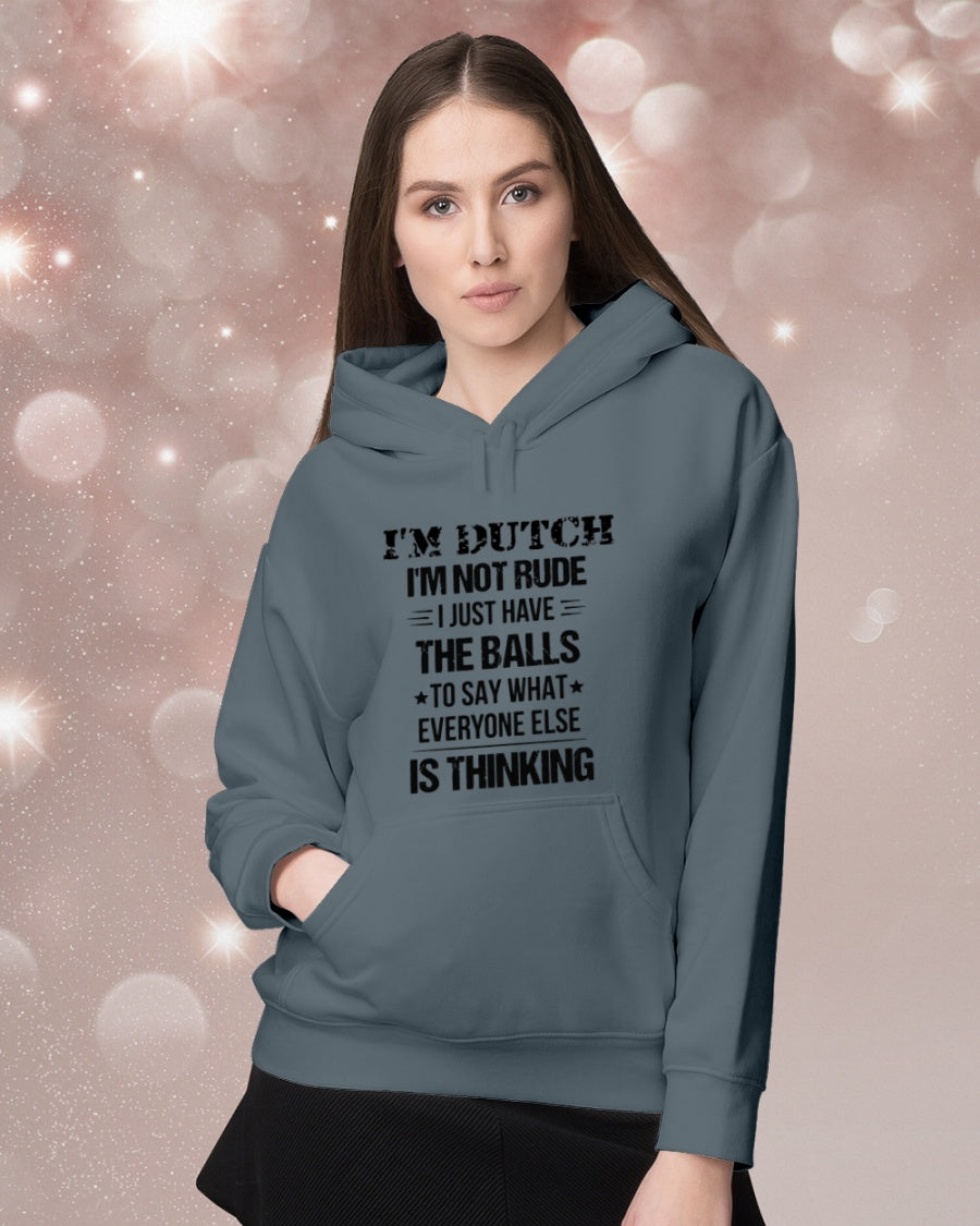 I'M NOT RUDE I'M DUTCH - Hooded Sweatshirt - Charcoal Grey - lifestyle-holiday-hoodie-front-1