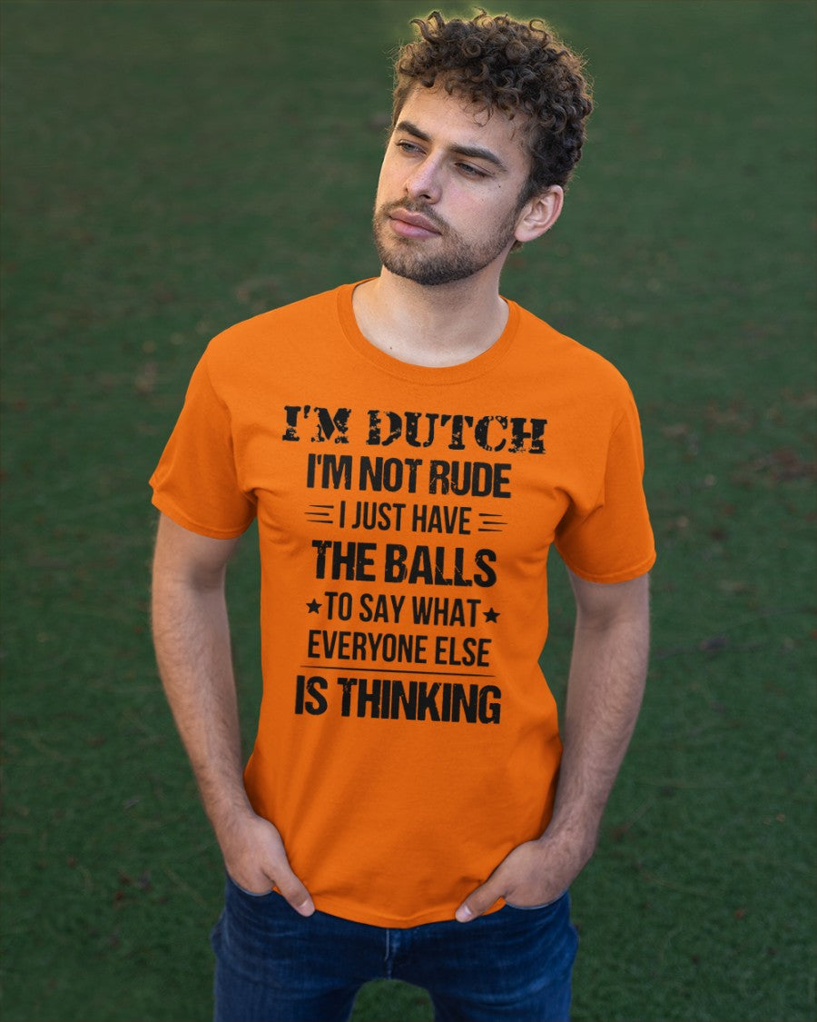 I'M NOT RUDE I'M DUTCH - Classic T-Shirt - Burnt Orange - apparel-classic-tshirt-lifestyle-front-43