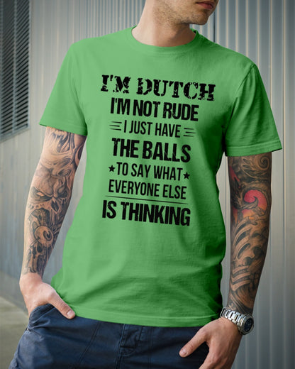 I'M NOT RUDE I'M DUTCH - Premium Fit Mens Tee - Grass Green - lifestyle-mens-crewneck-front-6