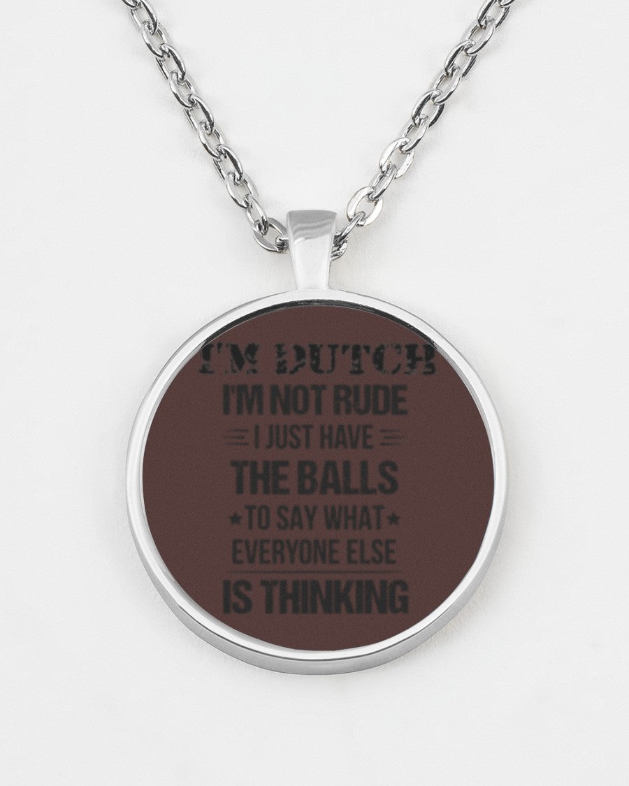 I'M NOT RUDE I'M DUTCH - Metallic Circle Necklace - Chocolate - aos-necklace-circle-metallic-lifestyle-07