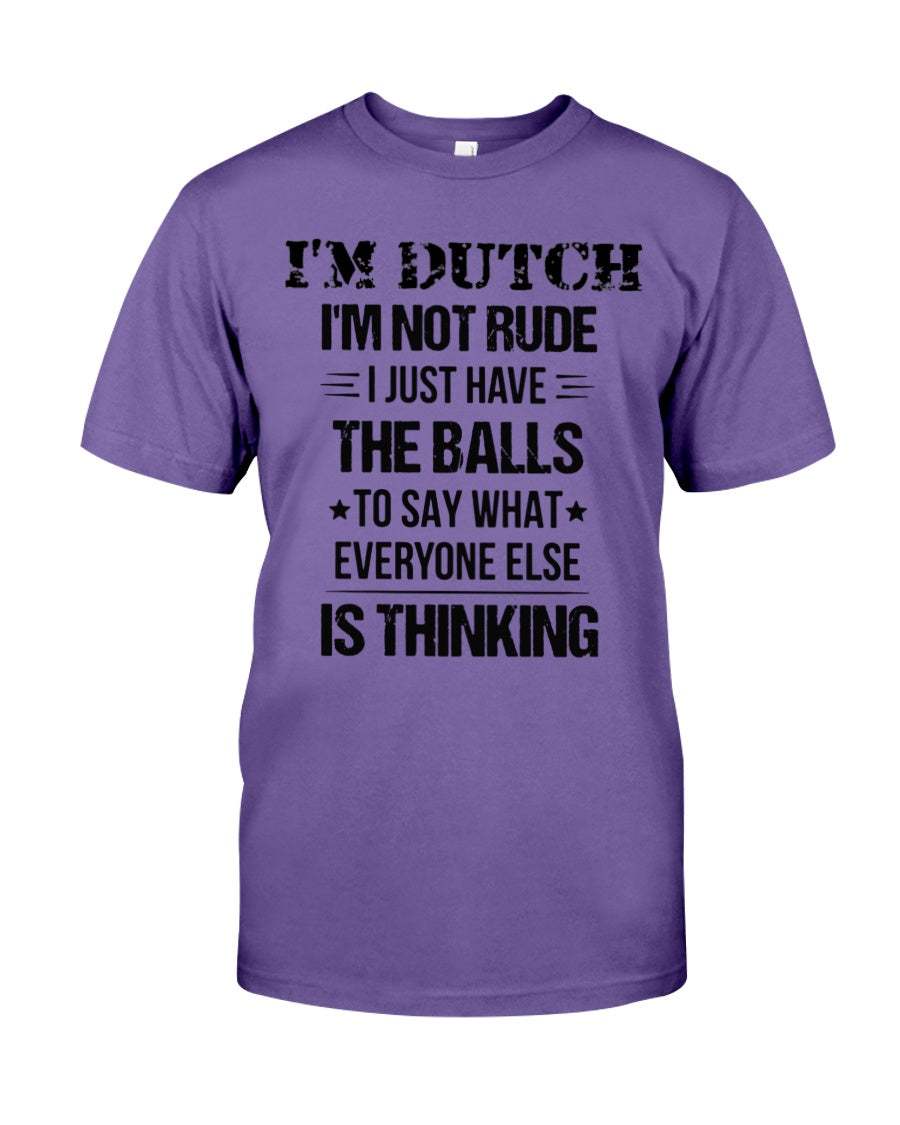 I'M NOT RUDE I'M DUTCH - Premium Fit Mens Tee - Purple - Front