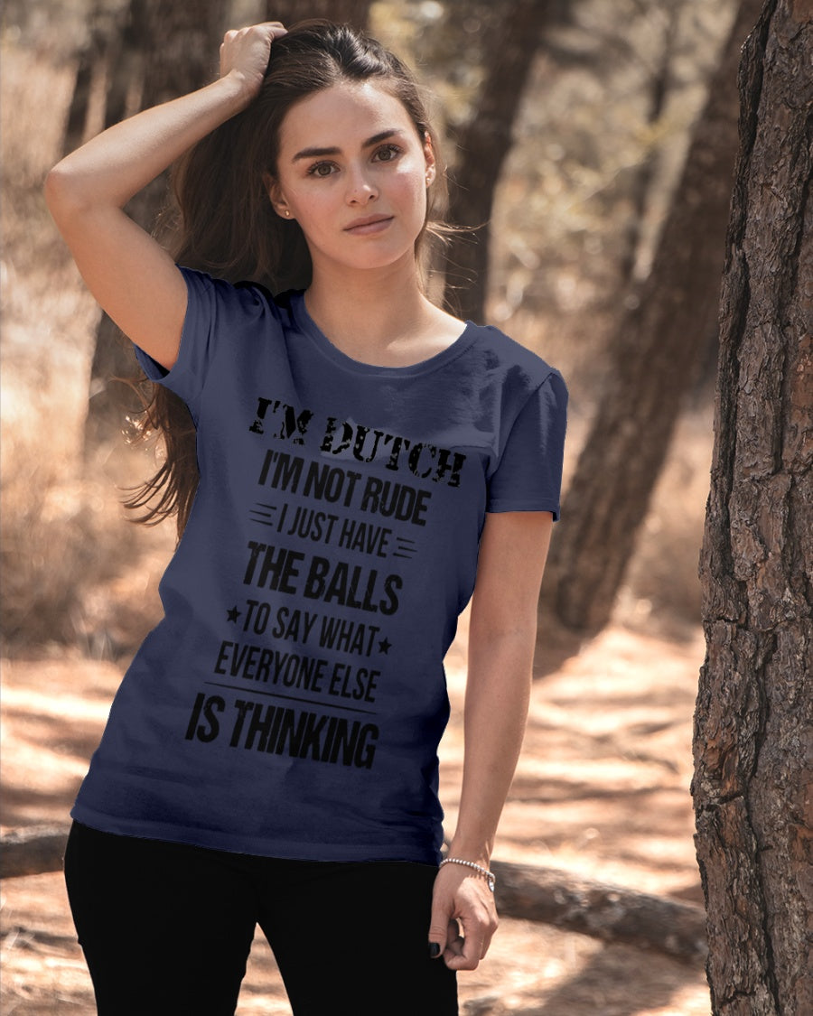 I'M NOT RUDE I'M DUTCH - Ladies T-Shirt - Navy - apparel-ladies-t-shirt-lifestyle-06