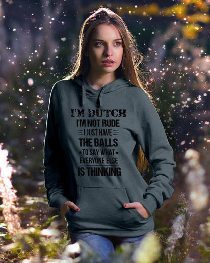 I'M NOT RUDE I'M DUTCH - Hooded Sweatshirt - Charcoal Grey - lifestyle-holiday-hoodie-front-5