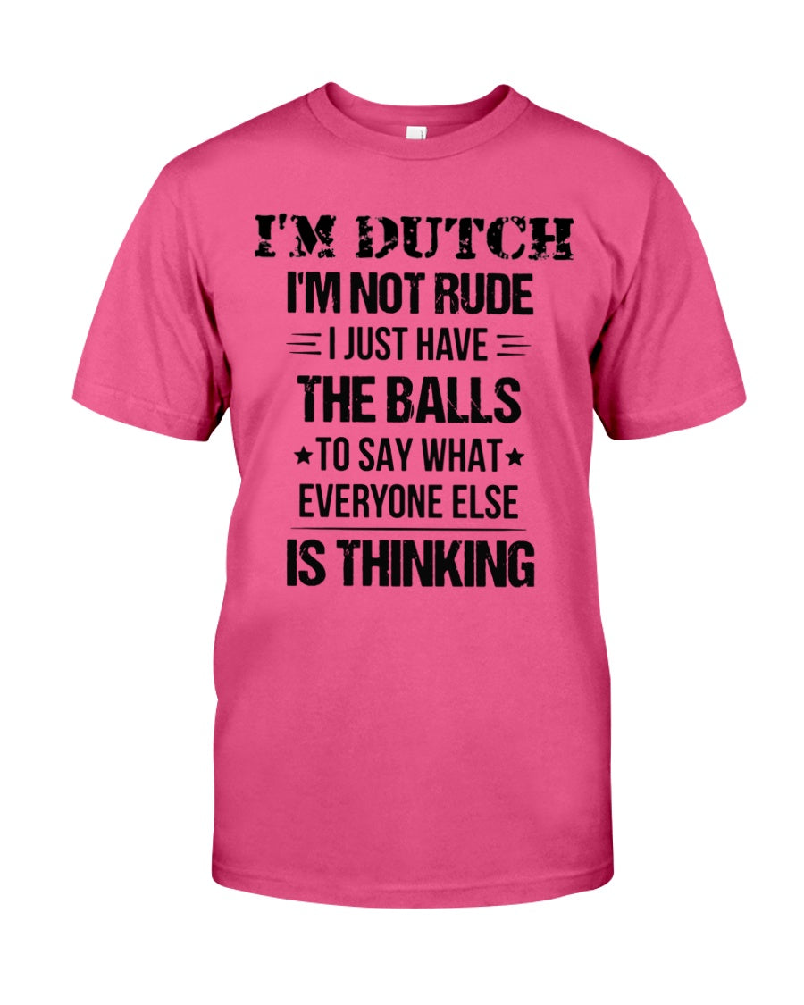 I'M NOT RUDE I'M DUTCH - Premium Fit Mens Tee - Fuchsia - Front