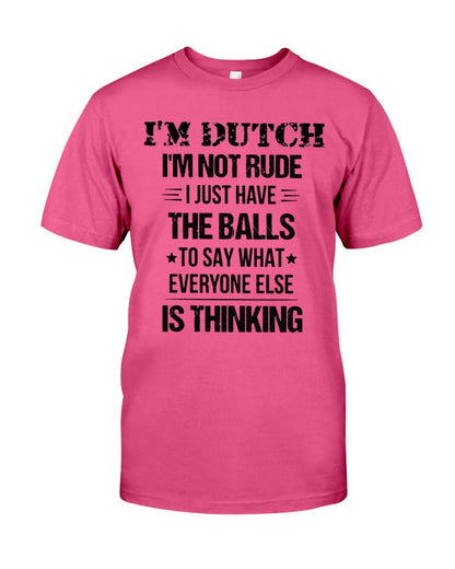 I'M NOT RUDE I'M DUTCH - Premium Fit Mens Tee - Fuchsia - Front