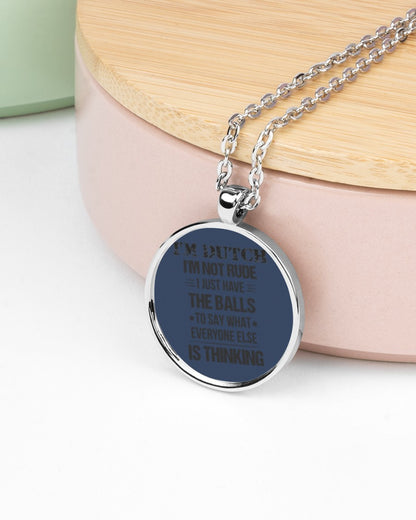 I'M NOT RUDE I'M DUTCH - Metallic Circle Necklace - J Navy - aos-necklace-circle-metallic-lifestyle-08