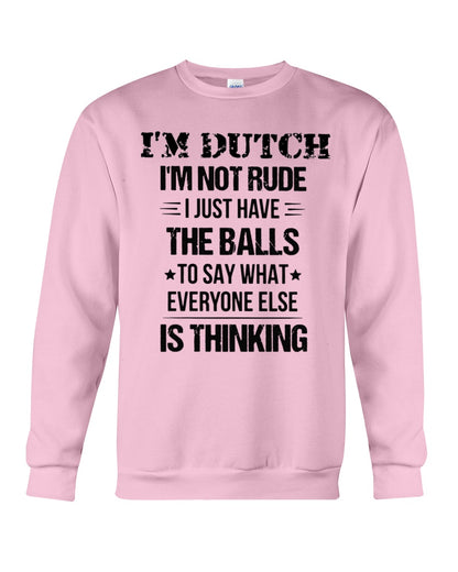 I'M NOT RUDE I'M DUTCH - Crewneck Sweatshirt - Light Pink - Front