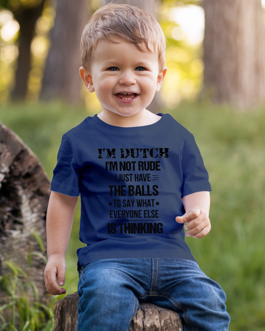 I'M NOT RUDE I'M DUTCH - Youth T-Shirt - J Navy - lifestyle-youth-tshirt-front-4