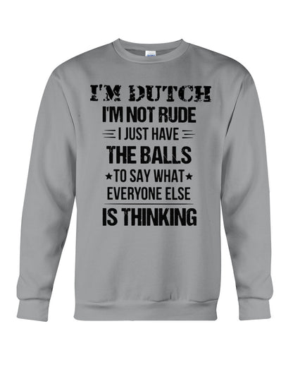 I'M NOT RUDE I'M DUTCH - Crewneck Sweatshirt - Sports Grey - Front