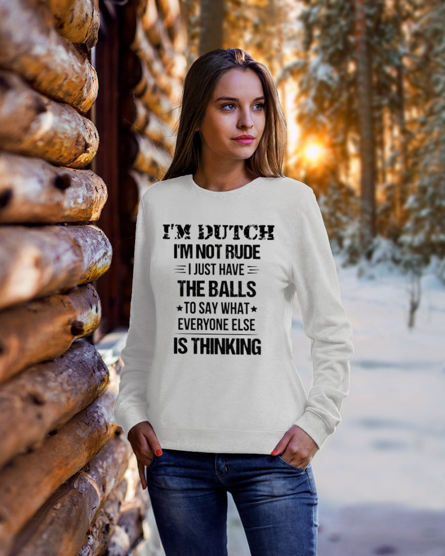 I'M NOT RUDE I'M DUTCH - Crewneck Sweatshirt - White - lifestyle-holiday-sweater-front-1