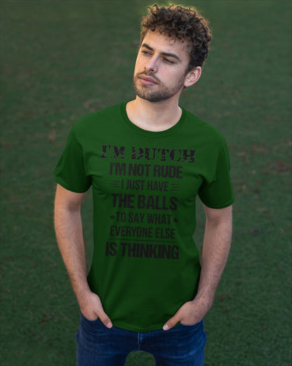 I'M NOT RUDE I'M DUTCH - Classic T-Shirt - Forest Green - apparel-classic-tshirt-lifestyle-front-43