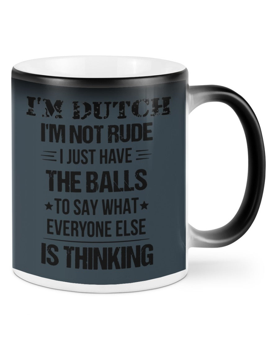 I'M NOT RUDE I'M DUTCH - Color Changing Mug - Charcoal Grey - Front