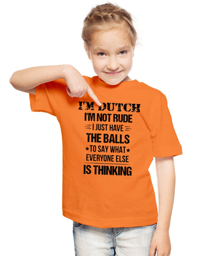 I'M NOT RUDE I'M DUTCH - Youth T-Shirt - Burnt Orange - lifestyle-youth-tshirt-front-2