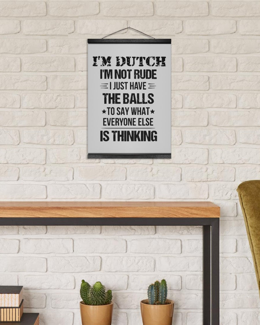 I'M NOT RUDE I'M DUTCH - 12x16 Black Hanging Canvas - Ash - aos-hanging-canvas-12x16-lifestyle-front-03