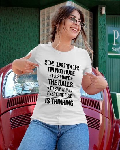 I'M NOT RUDE I'M DUTCH - Ladies T-Shirt - White - apparel-ladies-t-shirt-lifestyle-01