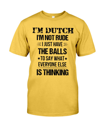 I'M NOT RUDE I'M DUTCH - Classic T-Shirt - Gold - Front