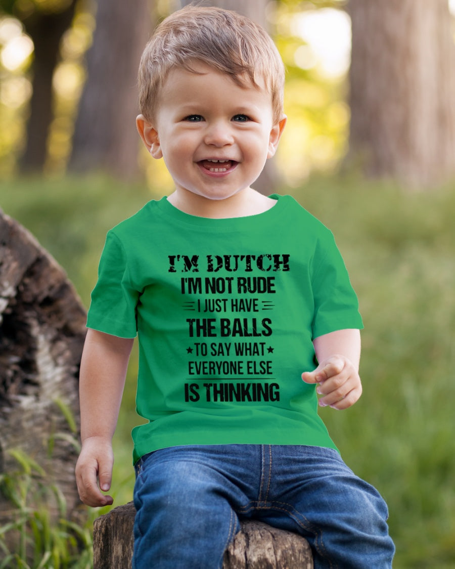 I'M NOT RUDE I'M DUTCH - Youth T-Shirt - Kelly - lifestyle-youth-tshirt-front-4