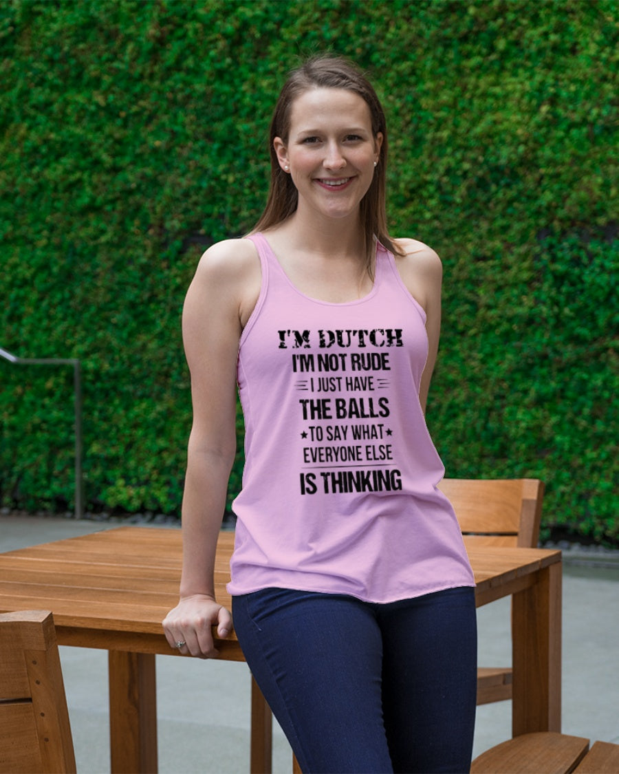 I'M NOT RUDE I'M DUTCH - Ladies Flowy Tank - Soft Pink - lifestyle-bellaflowy-tank-front-1