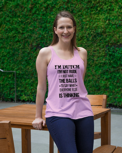 I'M NOT RUDE I'M DUTCH - Ladies Flowy Tank - Soft Pink - lifestyle-bellaflowy-tank-front-1