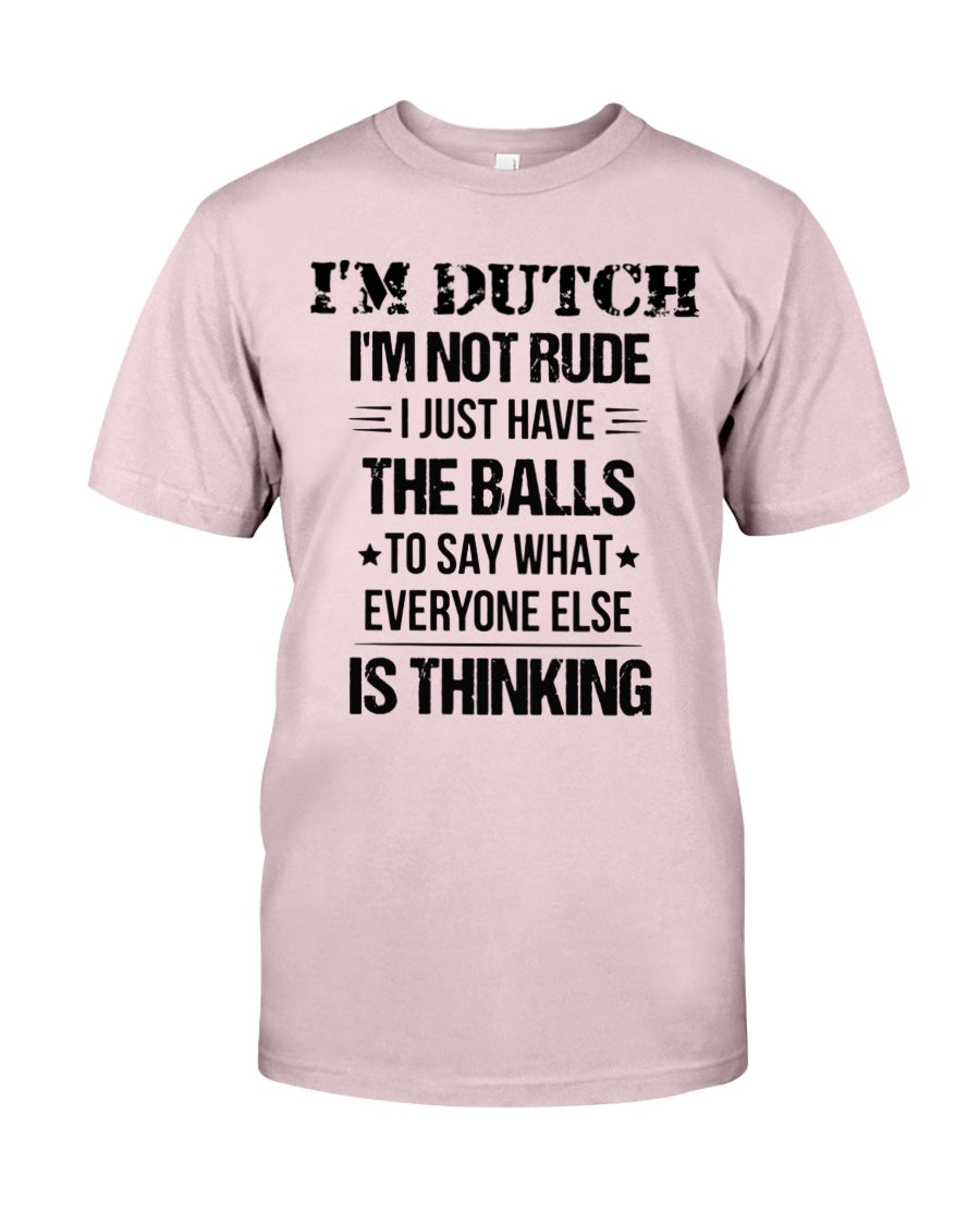 I'M NOT RUDE I'M DUTCH - Premium Fit Mens Tee - Light Pink - Front