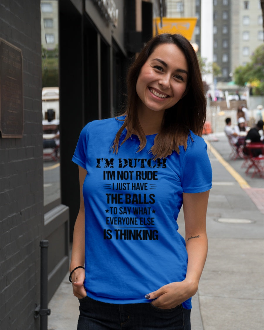 I'M NOT RUDE I'M DUTCH - Premium Fit Ladies Tee - Royal - lifestyle-women-crewneck-front-5