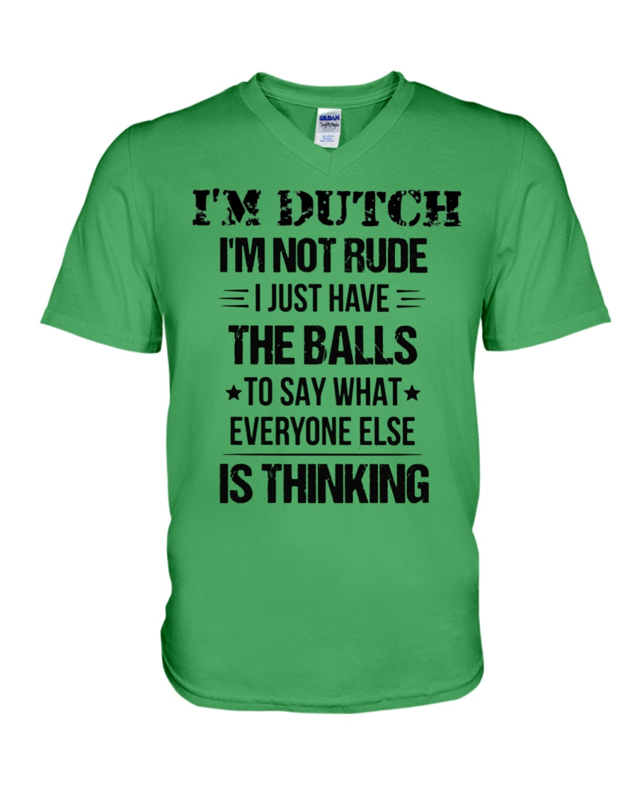 I'M NOT RUDE I'M DUTCH - V-Neck T-Shirt - Kelly - Front