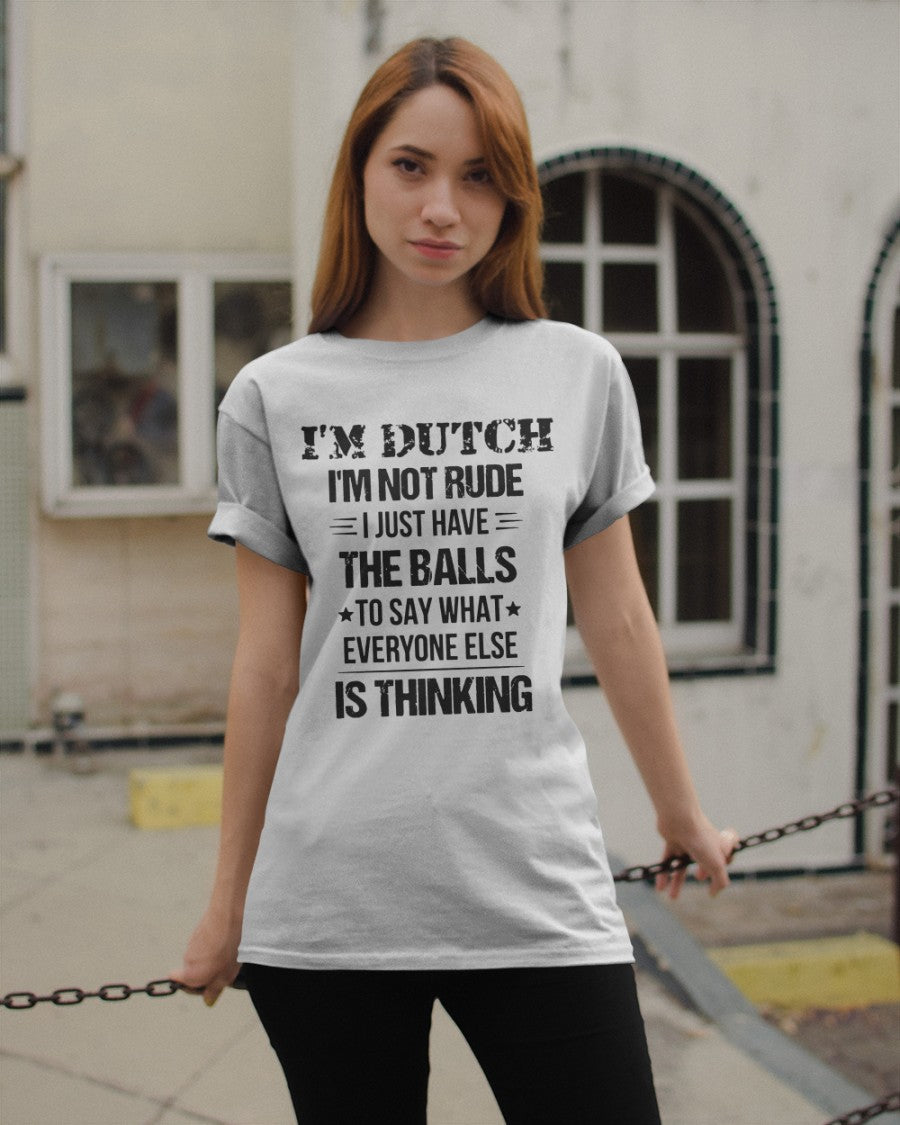 I'M NOT RUDE I'M DUTCH - Classic T-Shirt - White - apparel-classic-tshirt-lifestyle-19