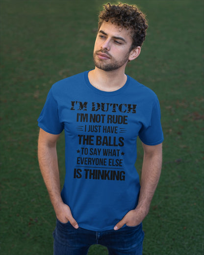 I'M NOT RUDE I'M DUTCH - Classic T-Shirt - Royal - apparel-classic-tshirt-lifestyle-front-43
