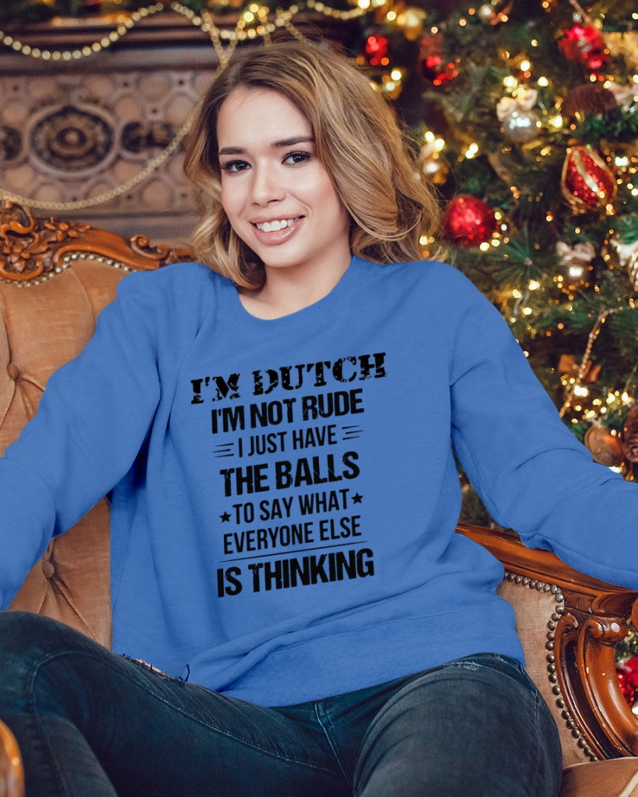 I'M NOT RUDE I'M DUTCH - Crewneck Sweatshirt - Royal Blue - lifestyle-holiday-sweater-front-3