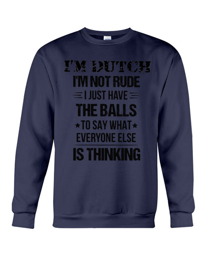 I'M NOT RUDE I'M DUTCH - Crewneck Sweatshirt - Navy - Front