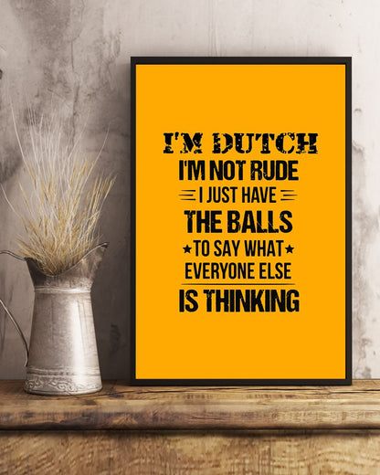 I'M NOT RUDE I'M DUTCH - 24x36 Poster - Gold - lifestyle-poster-3