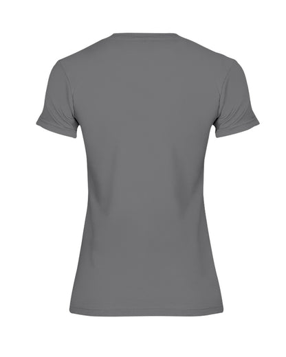 I'M NOT RUDE I'M DUTCH - Premium Fit Ladies Tee - Asphalt - back